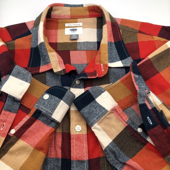 Old Navy Flannel Shirt Mens Size XXL Multicolor Regular Fit All Cotton Country - Picture 2 of 8